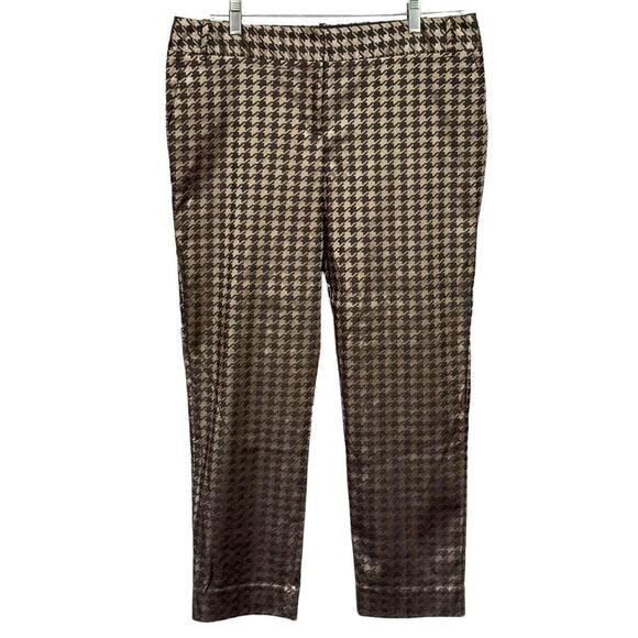 The Limited Cassidy Fit Black Gold Checkered Cotton Blend Pants Size 12 Club - Picture 1 of 8